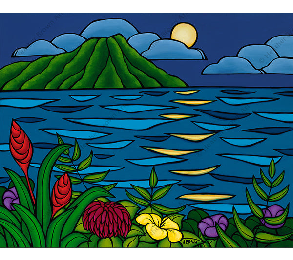 Full Moon Over Diamond Head by Heather Brown - Limited Edition